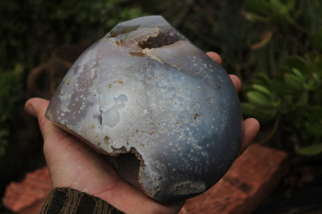 Polished Agate Geode With A Crystalline Golden Limonite Centre  x 1 From Madagascar - TopRock