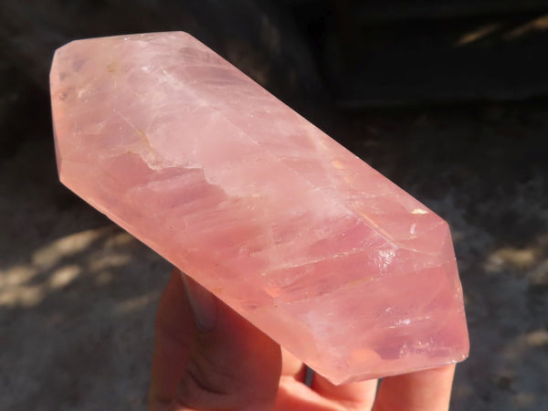 Polished Gemmy Double Terminated Rose Quartz Points x 5 From Antsirabe, Madagascar - Toprock Gemstones and Minerals 