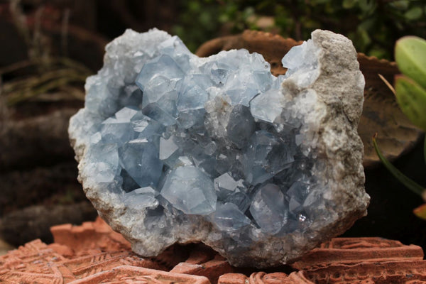 Natural Blue Celestite Cluster With Gemmy Cubic Crystals  x 1 From Madagascar - TopRock