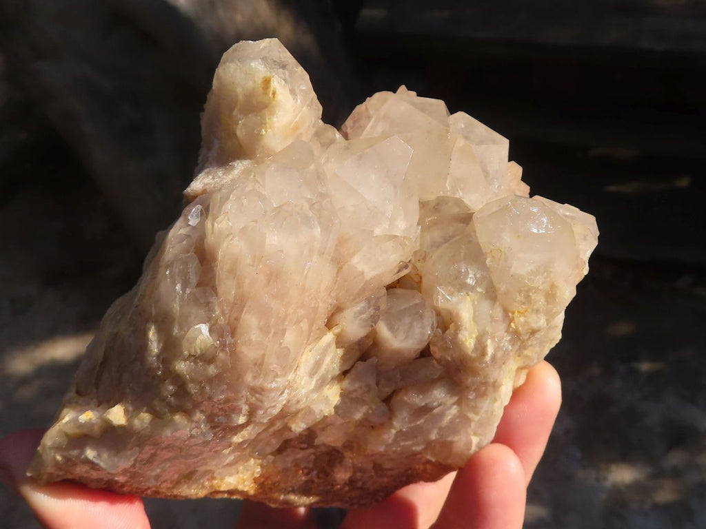 Natural Cascading Smokey Quartz Clusters x 2 From Luena, Congo - Toprock Gemstones and Minerals 