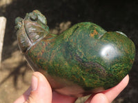 Polished Verdite Hippo Carvings  x 3 From Zimbabwe - TopRock