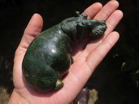 Polished Verdite Hippo Carvings  x 3 From Zimbabwe - TopRock