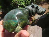 Polished Verdite Hippo Carvings  x 3 From Zimbabwe - TopRock