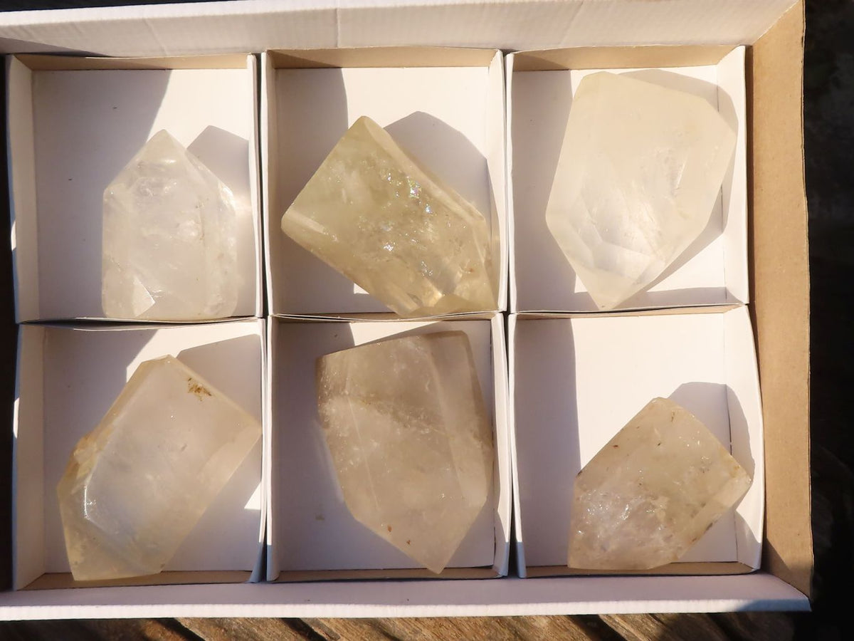 Polished Mixed Selection Of Quartz Points x 6 From Angola - Toprock Gemstones and Minerals 