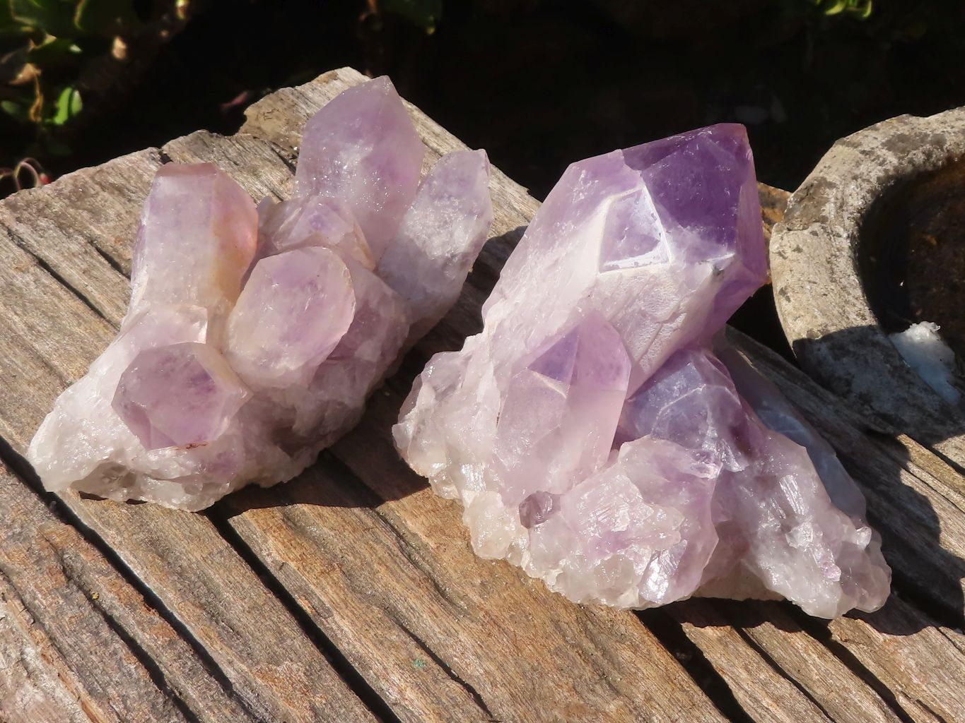 Natural Jacaranda Amethyst Clusters x 2 From Zambia - Toprock Gemstones and Minerals 