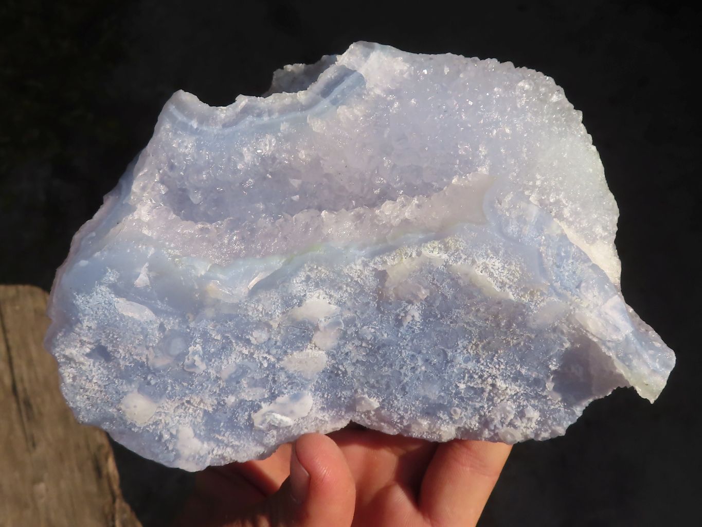 Natural Etched Blue Chalcedony Specimens x 3 From Nsanje, Malawi - Toprock Gemstones and Minerals 