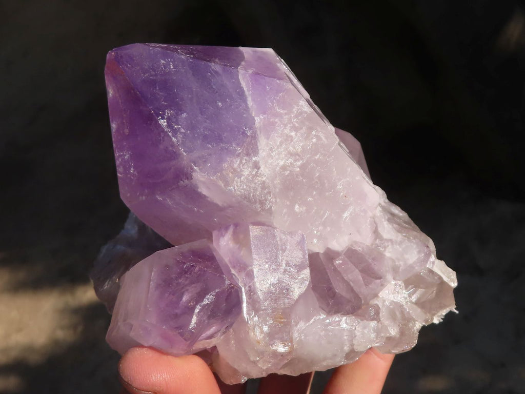 Natural Jacaranda Amethyst Clusters x 2 From Zambia - Toprock Gemstones and Minerals 