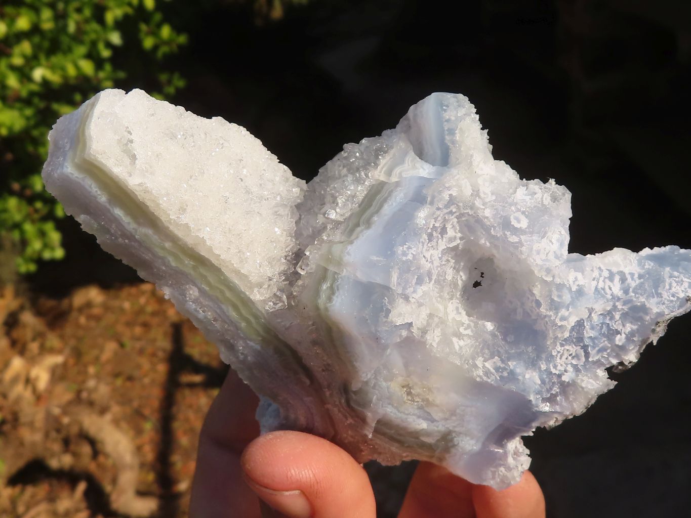 Natural Etched Blue Chalcedony Specimens x 3 From Nsanje, Malawi - Toprock Gemstones and Minerals 