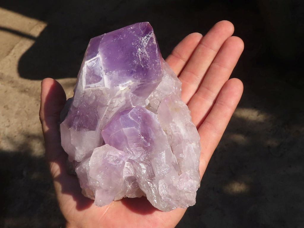 Natural Jacaranda Amethyst Clusters x 2 From Zambia - Toprock Gemstones and Minerals 