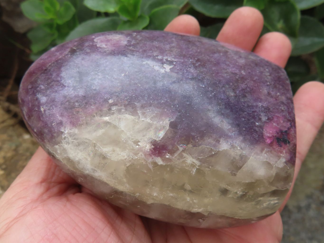 Polished Purple Lepidolite Standing Free Forms  x 3 From Madagascar - Toprock Gemstones and Minerals 