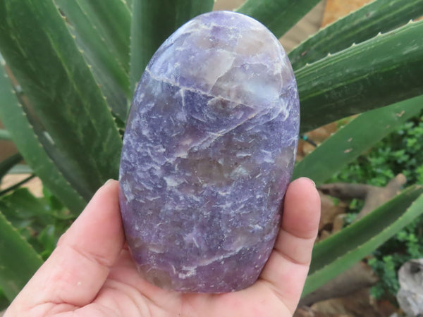 Polished Purple Lepidolite Standing Free Forms  x 3 From Madagascar - Toprock Gemstones and Minerals 