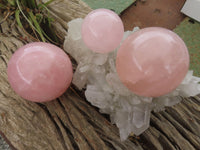 Polished Star Rose Quartz Spheres  x 3 From Madagascar - Toprock Gemstones and Minerals 