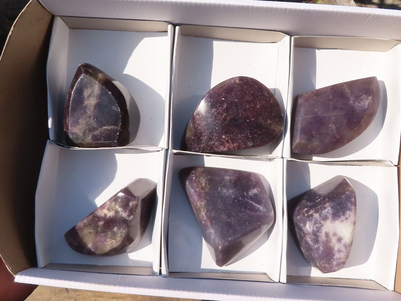 Polished  Purple Lepidolite Free Forms  x 6 From Zimbabwe - Toprock Gemstones and Minerals 