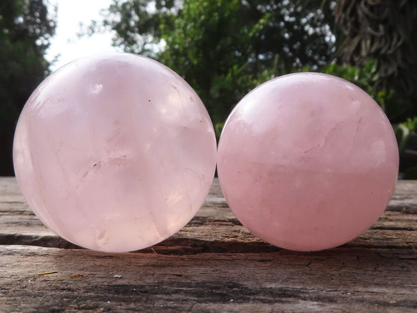 Polished Gemmy Pink Rose Quartz Eggs  x 6 From Ambatondrazaka, Madagascar - TopRock