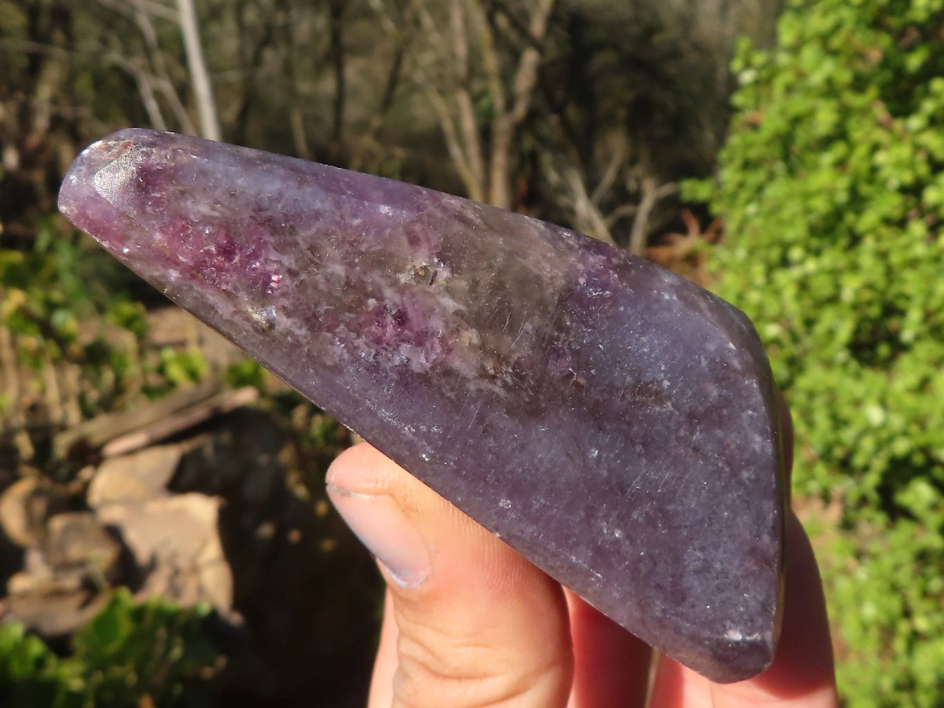 Polished  Purple Lepidolite Free Forms  x 6 From Zimbabwe - Toprock Gemstones and Minerals 