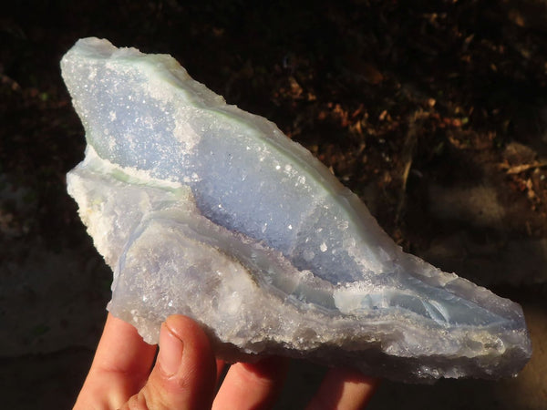 Natural Etched Blue Chalcedony Specimens x 3 From Nsanje, Malawi - Toprock Gemstones and Minerals 