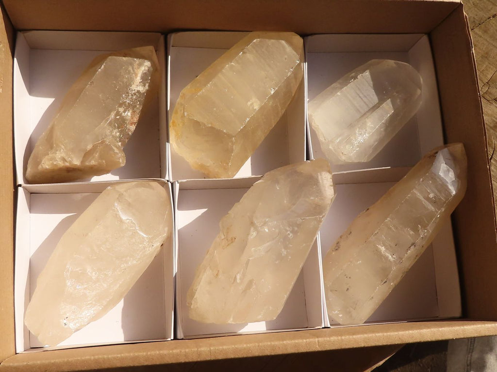 Natural Large Quartz Crystals With Polished Terminations  x 6 From Madagascar - Toprock Gemstones and Minerals 
