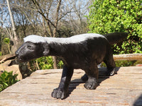 Polished  Large Black Soapstone Honey Badger Carving x 1 From Zimbabwe - Toprock Gemstones and Minerals 