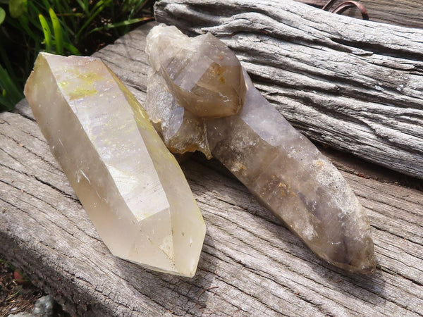 Natural Pair Of Large Smokey Quartz Crystals  x 2 From Erongo, Namibia - TopRock