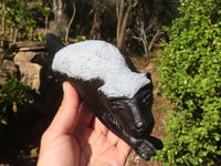 Polished  Large Black Soapstone Honey Badger Carving x 1 From Zimbabwe - Toprock Gemstones and Minerals 