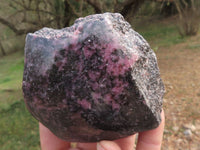 Polished Half Polished Pink & Black Rhodonite Pieces x 4 From Madagascar - TopRock
