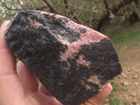 Polished Half Polished Pink & Black Rhodonite Pieces x 4 From Madagascar - TopRock