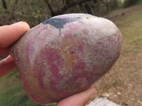 Polished Half Polished Pink & Black Rhodonite Pieces x 4 From Madagascar - TopRock