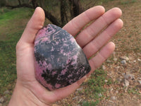 Polished Half Polished Pink & Black Rhodonite Pieces x 4 From Madagascar - TopRock