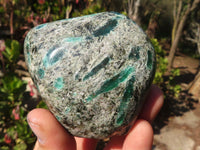 Polished Emerald Mica In Matrix Standing Free Forms x 2 From Mutoko, Zimbabwe - Toprock Gemstones and Minerals 
