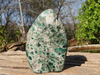 Polished Emerald Mica In Matrix Standing Free Forms x 2 From Mutoko, Zimbabwe - Toprock Gemstones and Minerals 