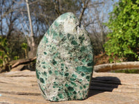 Polished Emerald Mica In Matrix Standing Free Forms x 2 From Mutoko, Zimbabwe - Toprock Gemstones and Minerals 