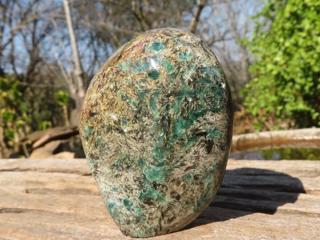Polished Emerald Mica In Matrix Standing Free Forms x 2 From Mutoko, Zimbabwe - Toprock Gemstones and Minerals 
