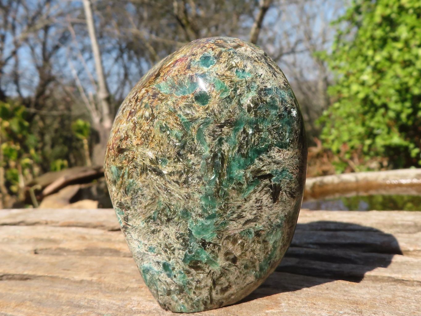 Polished Emerald Mica In Matrix Standing Free Forms x 2 From Mutoko, Zimbabwe - Toprock Gemstones and Minerals 