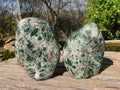 Polished Emerald Mica In Matrix Standing Free Forms x 2 From Mutoko, Zimbabwe - Toprock Gemstones and Minerals 