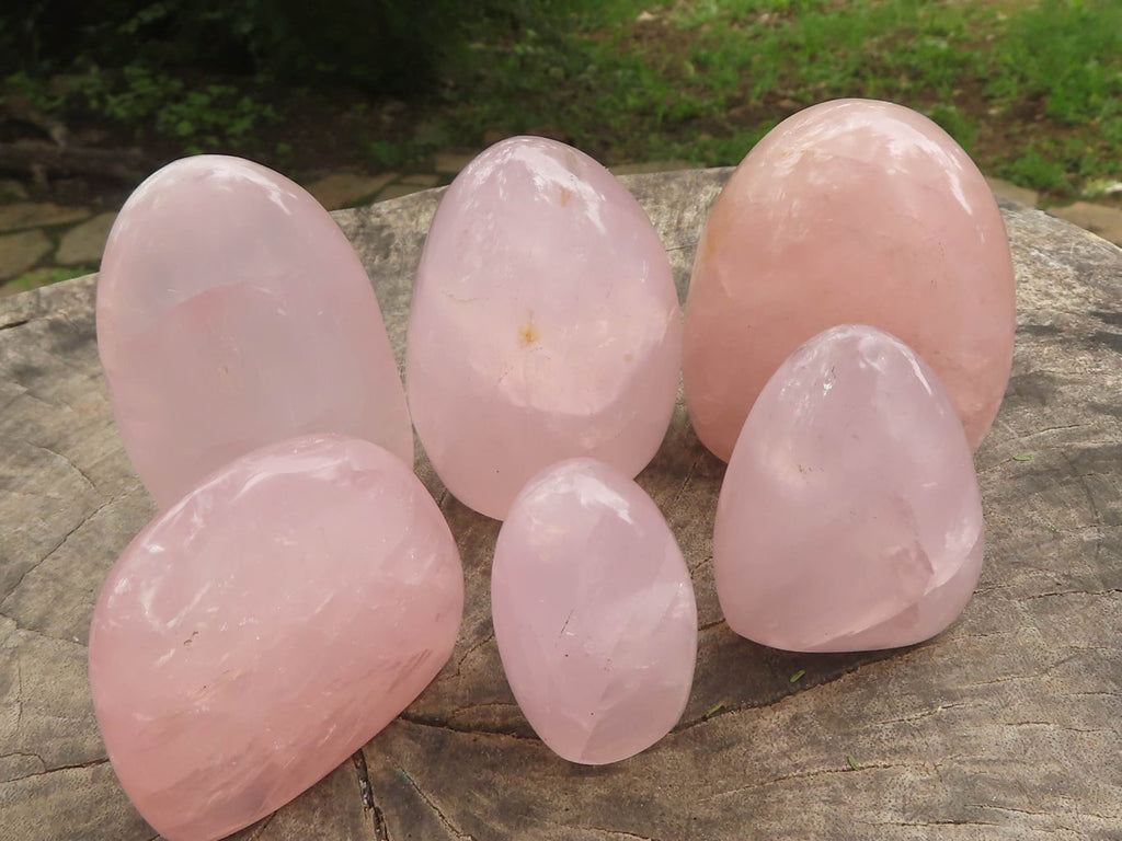 Polished Pink Rose Quartz Standing Free Forms  x 6 From Ambatondrazaka, Madagascar - TopRock