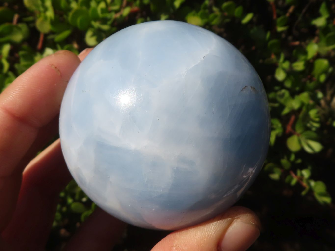Polished Blue Calcite Spheres x 3 From Ihadilalana, Madagascar - Toprock Gemstones and Minerals 