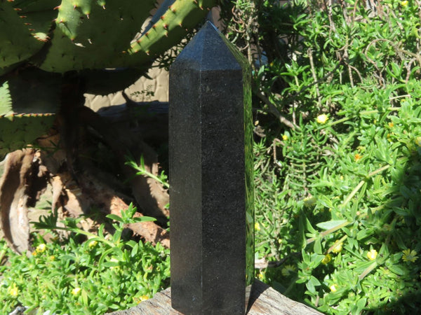 Polished Black Basalt Crystal Points x 4 From Madagascar - TopRock