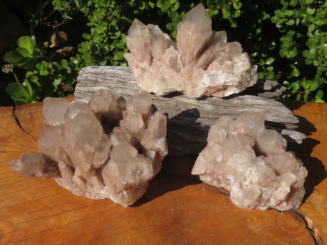 Natural White Phantom Cascading Quartz Specimen  x 3 From Lwena, Congo - TopRock