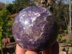Polished  Purple Lepidolite Spheres With Pink Tourmaline On Some  x 3 From Madagascar - Toprock Gemstones and Minerals 
