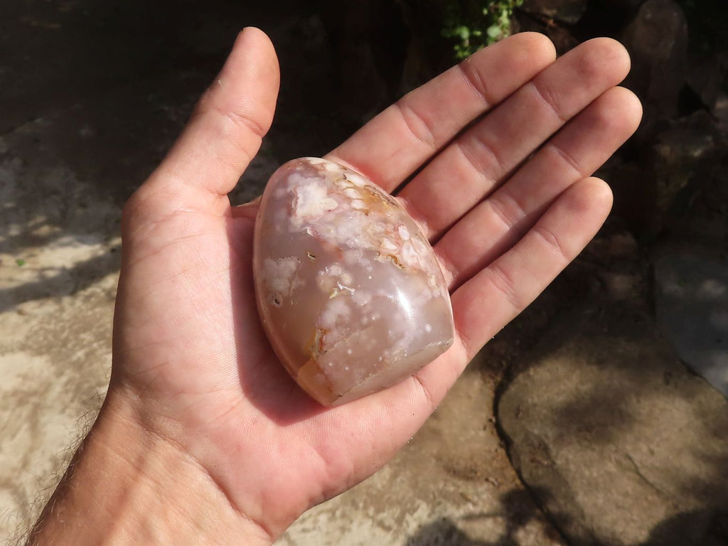 Polished Stunning Coral Flower Agate Standing Free Forms  x 12 From Madagascar - TopRock