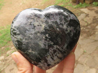 Polished Merlinite Gabbro Hearts x 3 From Madagascar - TopRock