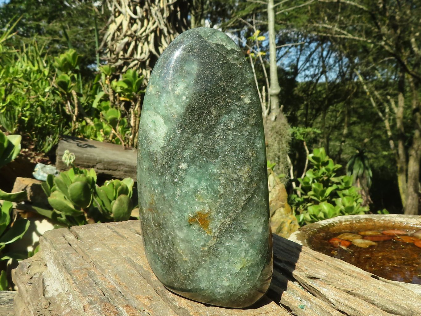Polished Green Fuchsite Quartz Standing Free Form x 1 From Madagascar - Toprock Gemstones and Minerals 