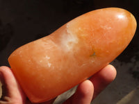 Polished Orange Twist Calcite Standing Free Forms x 3 From Maevantanana, Madagascar - Toprock Gemstones and Minerals 