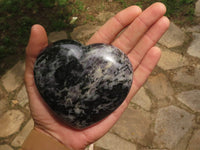 Polished Merlinite Gabbro Hearts x 3 From Madagascar - TopRock