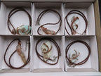 Polished Mixed Jewellery Free Forms With Copper Art Wire Pendants x 6 From Southern Africa - TopRock