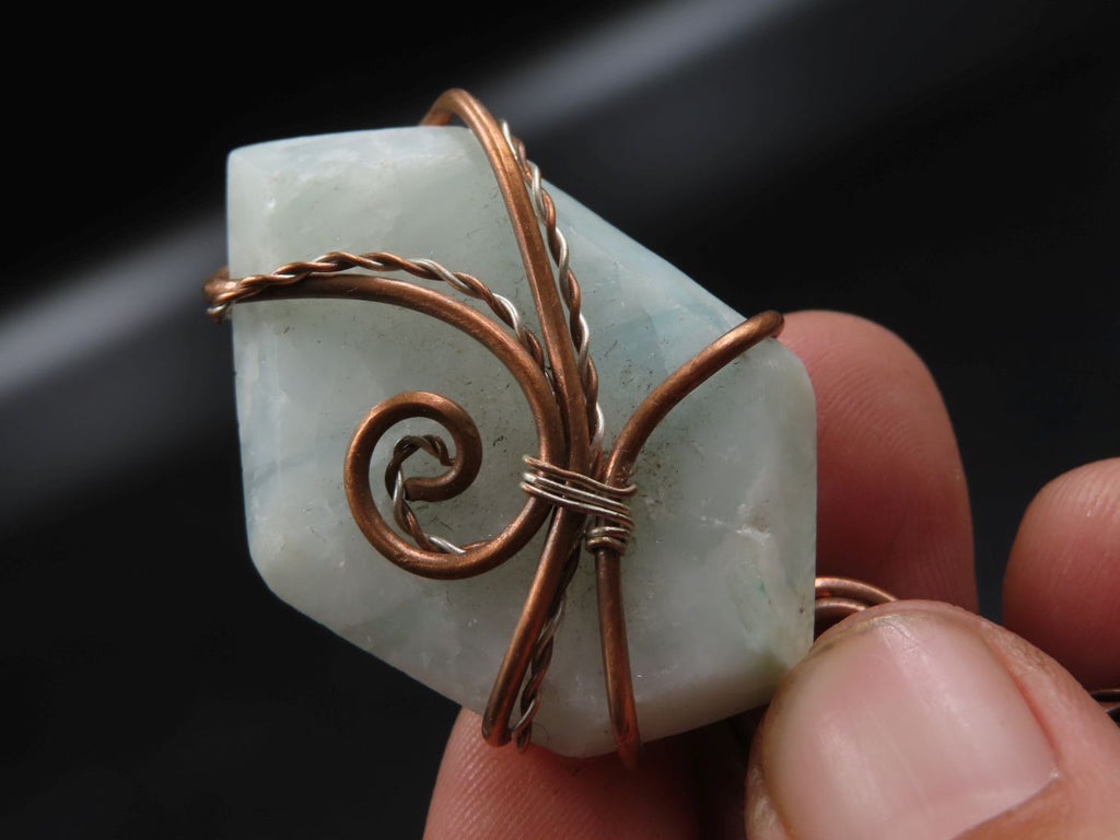 Polished Mixed Jewellery Free Forms With Copper Art Wire Pendants x 6 From Southern Africa - TopRock