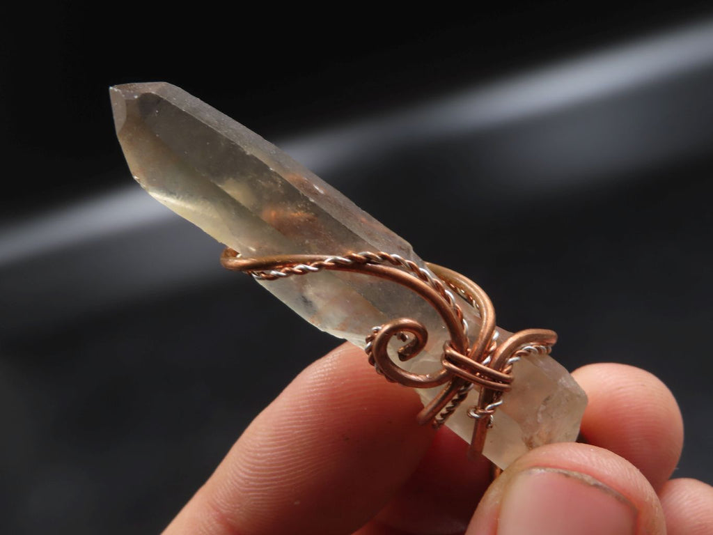 Polished Mixed Jewellery Free Forms With Copper Art Wire Pendants x 6 From Southern Africa - TopRock