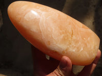Polished Orange Twist Calcite Standing Free Forms x 3 From Maevantanana, Madagascar - Toprock Gemstones and Minerals 