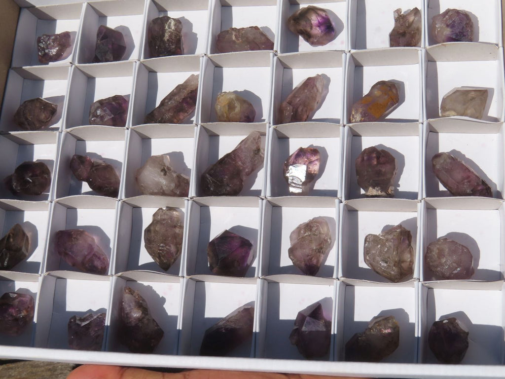 Natural Small Smokey Amethyst Crystals  x 35 From Chiredzi, Zimbabwe - Toprock Gemstones and Minerals 