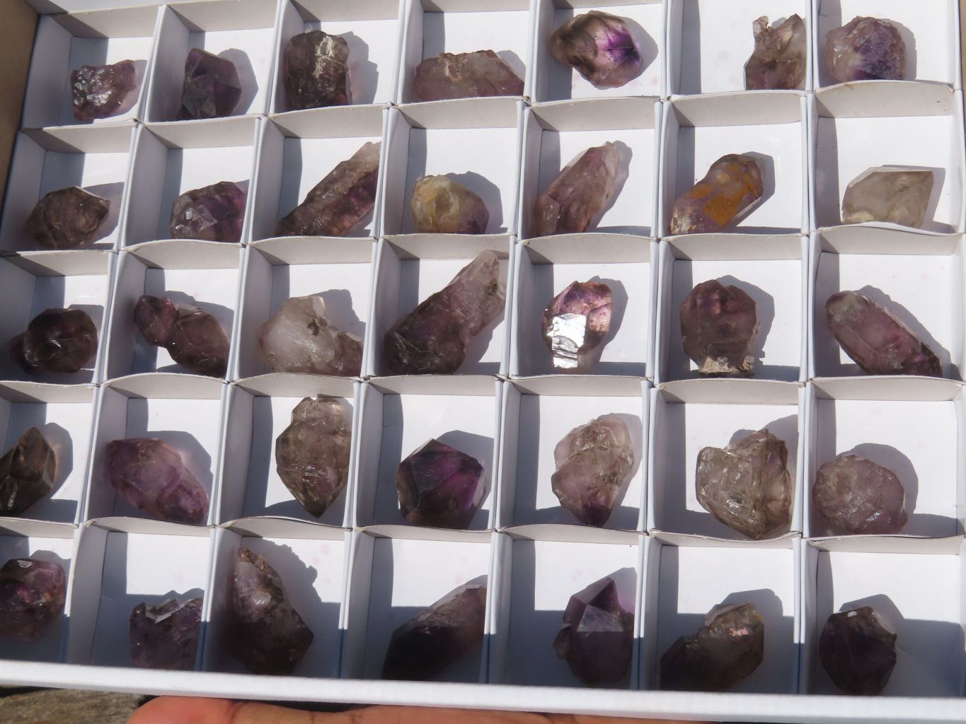 Natural Small Smokey Amethyst Crystals  x 35 From Chiredzi, Zimbabwe - Toprock Gemstones and Minerals 